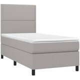 Box spring krevet s madracem svjetlosivi 90x190 cm od tkanine | shoptok.hr