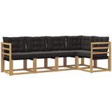 vidaXL Zunanja garnitura za sedenje z blazino 5 pcs Bela in črna, (5000280321) | Shoptok.si