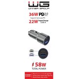 Winner Group - Auto punjač 1x USB-C + 1x USB-A sa Power Delivery 58,5 W, srebran | Eponuda.com