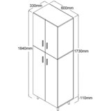 MID.YOU Večnamenska Omara Landos, Bela, Antracit | Shoptok.si