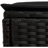  Vrtni otoman s jastukom Crna 80 x 38 x 45 cm PE ratan | shoptok.hr