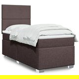 vidaXL Box spring postelja z vzmetnico temno rjava 100x200 cm blago | Shoptok.si