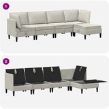  Set namještaja za dnevni boravak s jastukom 5 pcs Krem Baršun | shoptok.hr