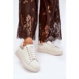 GOE Leather Women's Sneakers On Platform Beige | Shoptok.si