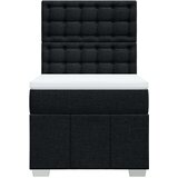 vidaXL Box spring postelja z vzmetnico črna 90x200 cm blago | Shoptok.si