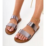 Gemre Szare Klapki Damskie Fariza z Paskami - Stylowe i Wygodne Obuwie na Lato | ePonuda.com