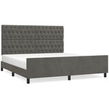  Okvir za krevet s uzglavljem tamnosivi 180x200 cm baršunasti | shoptok.hr
