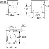 Grohe talna brezrobna WC školjka Euro Ceramic - s premazom 3932900H (brez WC deske) | Shoptok.si