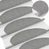 vidaXL Samolepilne preproge za stopnice sisal 30 kosov 65x21x4 srebrne | Shoptok.si