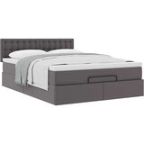 vidaXL otomanski okvir kreveta s madracem sivi 140x200cm umjetna koža | shoptok.hr