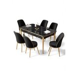 Hanah home trpezarijski set, 7 dijelova, crni | Eponuda.ba