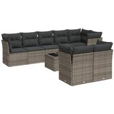  9-dijelni set vrtnih sofa od poliratana s jastucima sivi | shoptok.hr