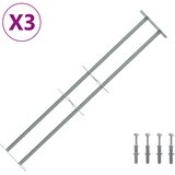  Rešetka za sigurnost prozora s 2 prekrižena nosača 3 kom. Srebrna 930-1740 mm | shoptok.hr