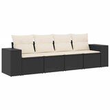Maison Chic Seti vrtnega pohištva - Vrtna garnitura - Vrtni pohištvo set 4-delna z blazinami črna poli ratan, (21818937) | Shoptok.si