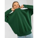 Fashion Hunters Basic dark green oversize sweatshirt Cene