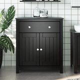vidaXL Kupaonski ormarić BERG crni 69 5x34x80 cm od masivne borovine | shoptok.hr