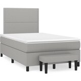 vidaXL Box spring postelja z vzmetnico svetlo siva 120x190 cm blago Cene