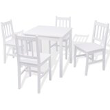 Furnova Pet Delni Jedilni Komplet Borovina Bele Barve, (21955485) | Shoptok.si