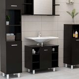 3 3-dijelni set kupaonskog namještaja od iverice crni | shoptok.hr