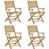 Maison Chic Zložljivi Vrtni Stoli - Stol za vrti 4 kosi 54,5x61,5x86,5 cm trdna akacija JS2836, (21875751) Cene