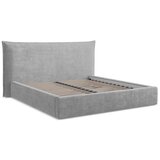 Makamii Svetlo siva oblazinjena zakonska postelja s prostorom za shranjevanje z letvenim dnom 180x200 cm Esala – | Shoptok.si