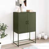  Visoka komoda maslinastozeleni 68,5x38,5x107 cm čelična | shoptok.hr