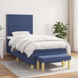  Box spring postelja z vzmetnico moder 90x200 cm blago, (20893039) | Shoptok.si