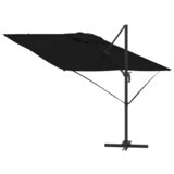 vidaXL Kantilever Roma dežnik Črna 286x285x265 cm Aluminij | Shoptok.si