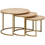  Stolovi za kavu na sklapanje 3 pcs Masivno drvo manga i čelik | shoptok.hr