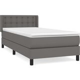Maison Chic Box spring postelja - Vzmetna postelja z vzmetnico siva 90x190 cm umetno usnje SL20420, (21892207) Cene