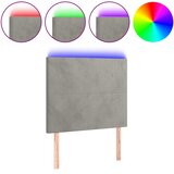  LED uzglavlje svjetlosivo 80x5x118/128 cm baršunasto | shoptok.hr