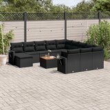 vidaXL 13-dijelni set vrtnih sofa s jastucima poliratan crni | shoptok.hr