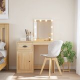  The Living Store Toaletna mizica z LED lučkami sonoma hrast 90x42x132,5 cm - Toaletna Mizica, (21445109) Cene