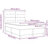  Okvir kreveta s madracem Siva Tkanina 140 x 190 cm Pravokutni | shoptok.hr