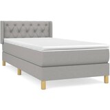 Maison Chic Box spring postelja - Vzmetna postelja z vzmetnico svetlo siva 80x200 cm blago SL13978, (21901024) Cene