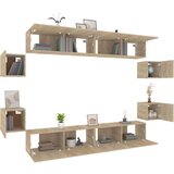  8-dijelni set TV ormarića boja hrasta sonome konstruirano drvo | shoptok.hr
