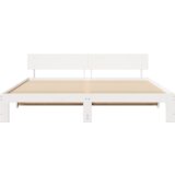  Krevet s uzglavljem bijeli 200x200 cm masivna borovina | shoptok.hr