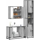 vidaXL 3-dijelni set kupaonskog namještaja siva boja hrasta drveni | shoptok.hr