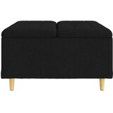  Shranjevalna tabureta z blazino Črna 80 x 80 x 45 cm blago, (5000208391) | Shoptok.si