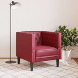  Fotelj chesterfield vinsko rdeč umetno usnje | Shoptok.si
