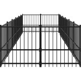  Zunanji pasji boks jeklo 11,26 m² - - črna - 73.75 - 582 x 193.5 x 100 cm - | Shoptok.si