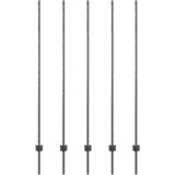vidaXL stebri ograje 10 kos U-kanal siva 150 cm jeklo | Shoptok.si