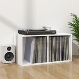  Kutija za pohranu vinilnih ploča bijela 71 x 34 x 36 cm drvena | shoptok.hr