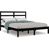 Okvir za krevet od masivne borovine crni 140 x 190 cm | shoptok.hr
