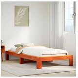 vidaXL Posteljni okvir brez vzmetnice voščeno rjav 75x190 cm borovina Cene