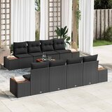  Sjedeća garnitura za vrt 9 kom. Bež Poli ratan 100 x 55 x 73 cm | shoptok.hr