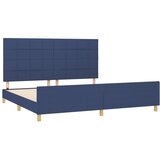  Okvir za krevet bez madraca plavi 200x200 cm od tkanine Slike
