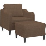  Fotelja s tabureom smeđa 60 cm od tkanine | Eponuda.ba
