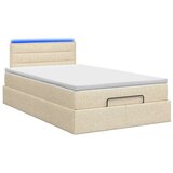  Krevet od pjene s madracem i LED-om Krem 120 x 200 cm Tkanina - Krem 120 x 200 cm Dizajn linija | shoptok.hr