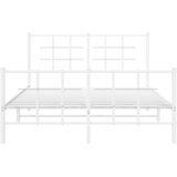  Metalni okvir kreveta uzglavlje i podnožje bijeli 140x200 cm | shoptok.hr